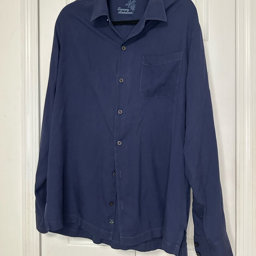 Tommy Bahama Navy Button-Up Shirt